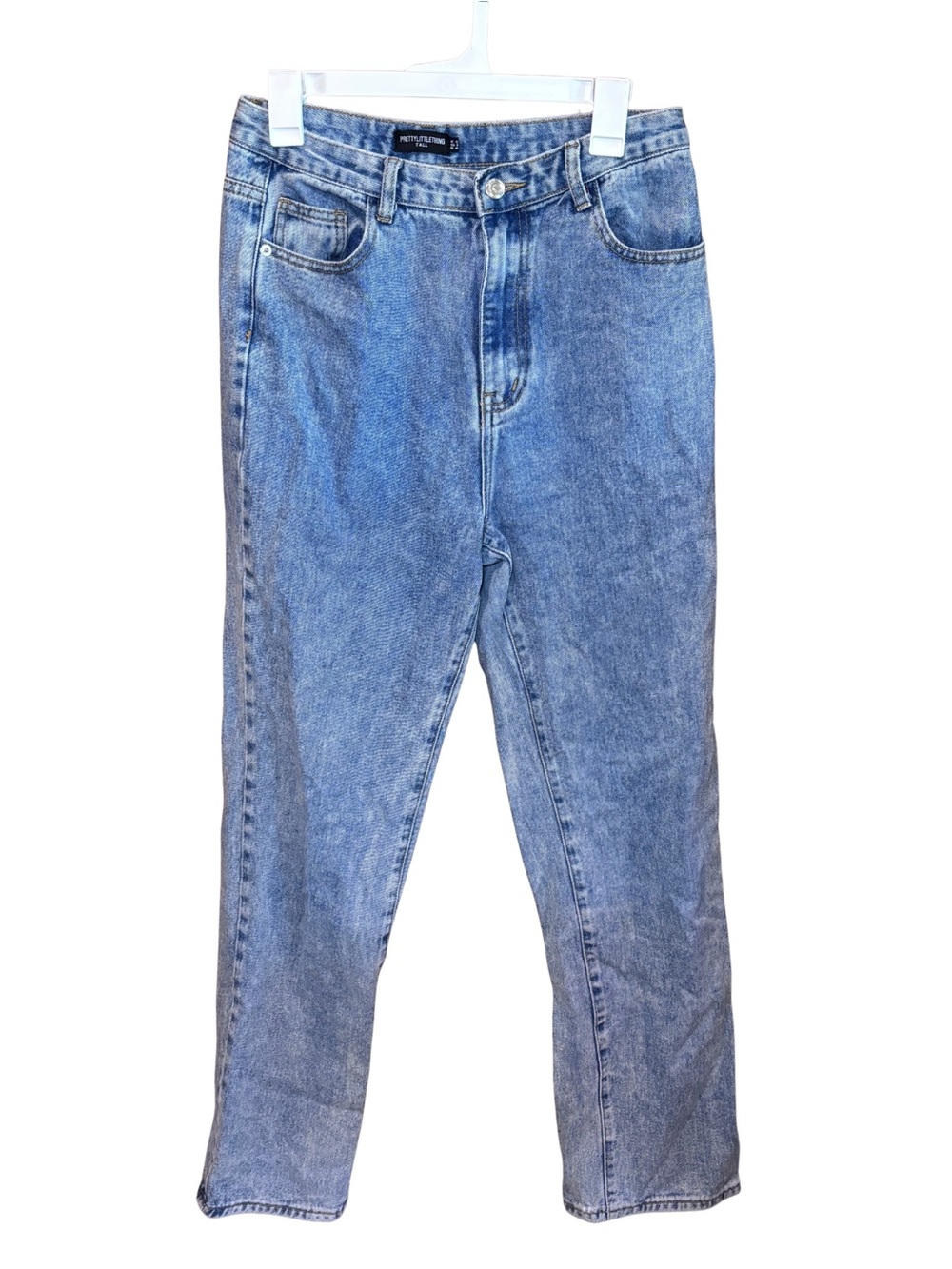 Pretty Little Thing Women's Blue Denim Jeans 8 Tall Straight Leg